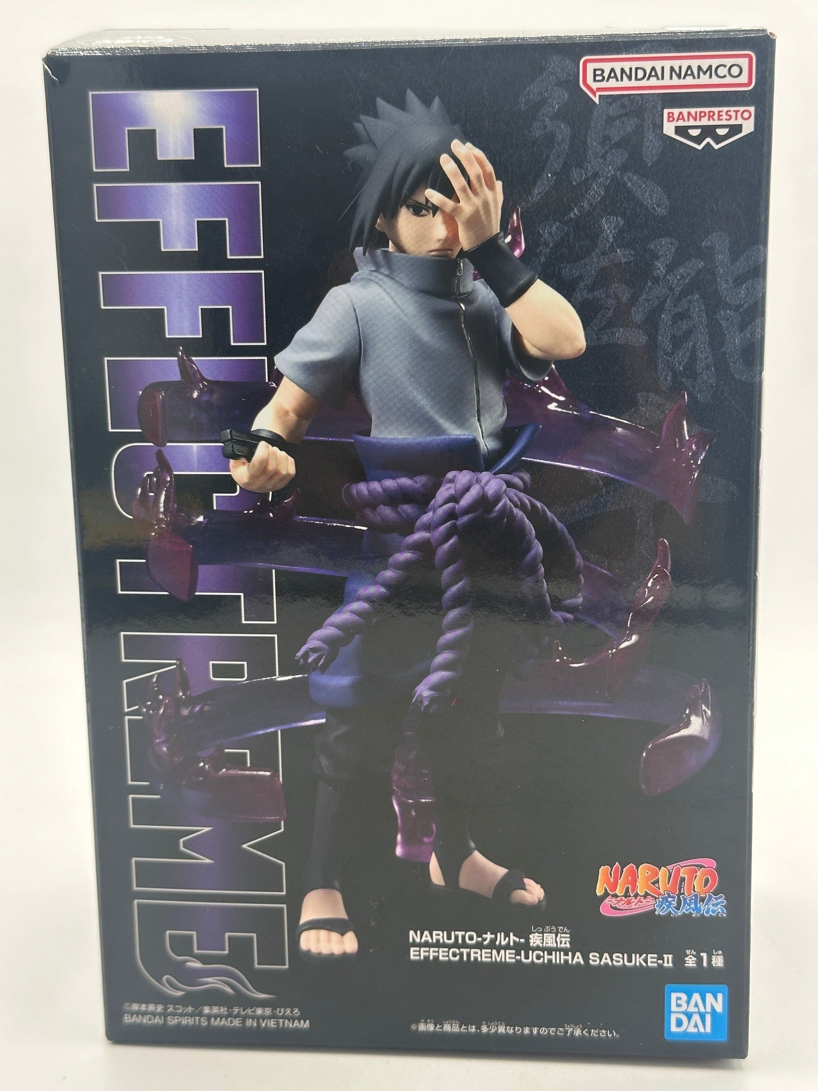 NARUTO FIGURA UCHIHA SASUKE EFFECTREME BANPRESTO COMO NUEVA PREVENTA 3-4 sem.