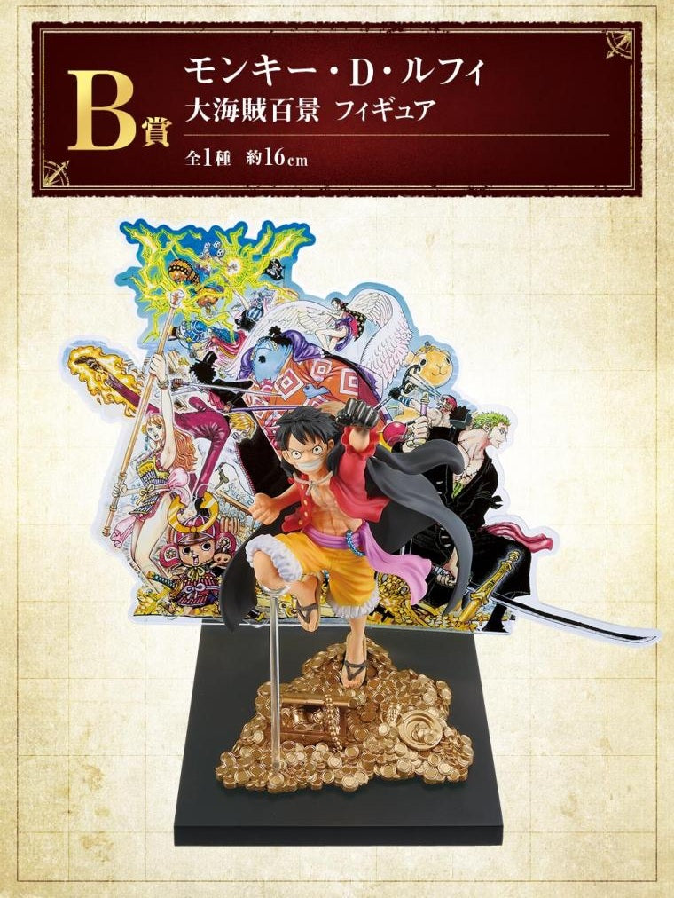 ONE PIECE FIGURA BIG PIRATE HUNDRED VIEWS PREMIO B MONKEY D. LUFFY ICHIBAN KUJI PRECINTADA STOCK JAPÓN 5-6 sem.