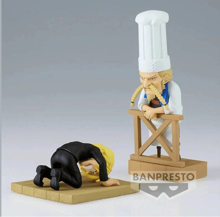 ONE PIECE FIGURA WORLD COLLECTABLE FIGURE LOG STORIES SANJI AND ZEFF PRECINTADA STOCK JAPÓN 5-6 sem.