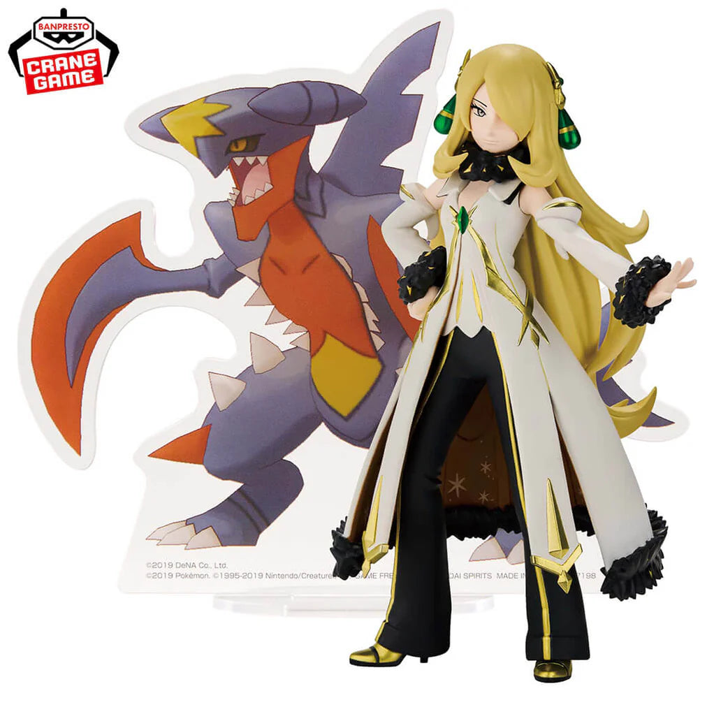 POKEMON MASTER EX FIGURA CINTIA & MEGA GARCHOMP PANEL SPECTACLE